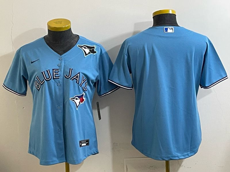 Women 2025 Toronto Blue Jays Blank Light blue Game Nike MLB Jersey style 004